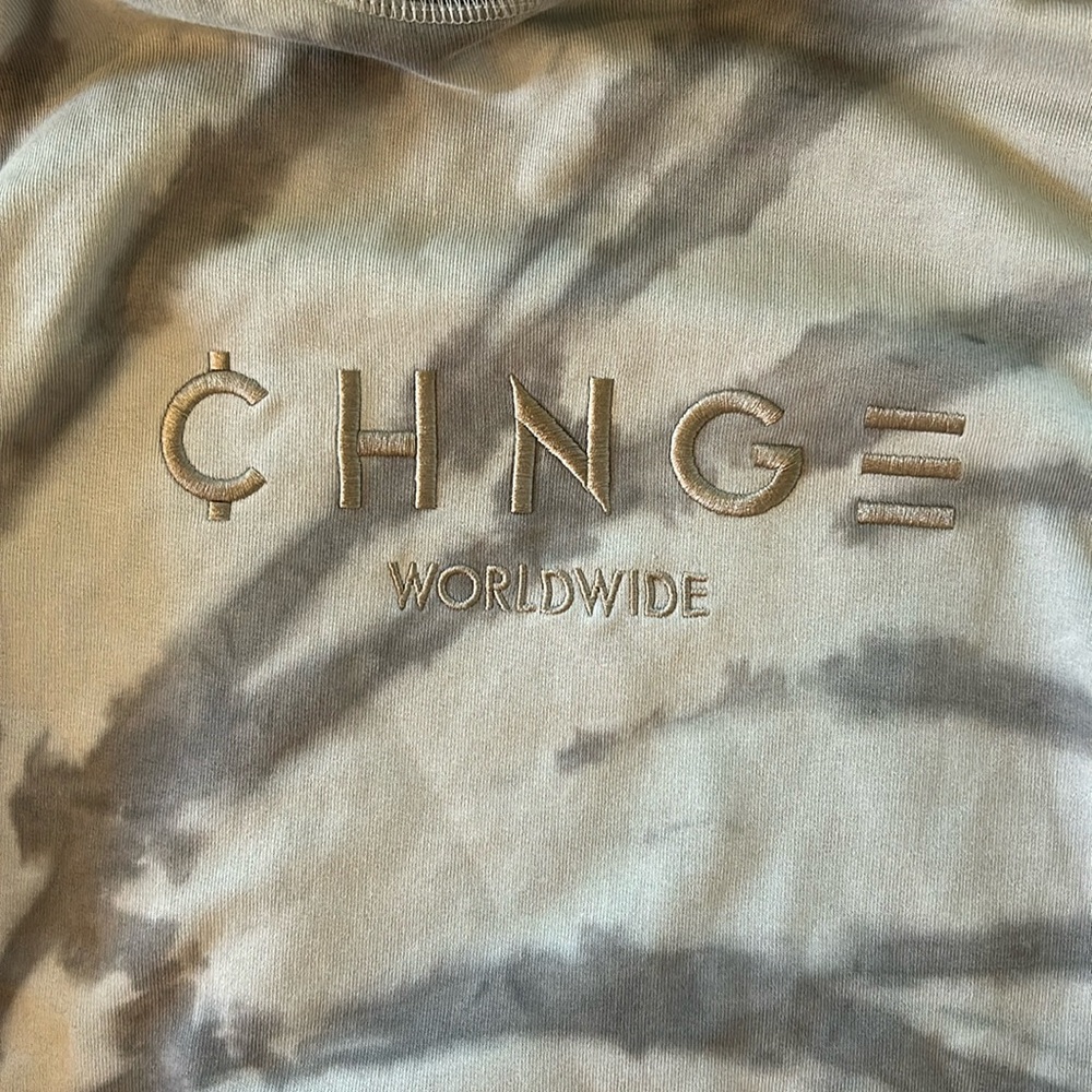 CHNGE Tie-Dye Hoodie in Olive Green and Charcoal - Picture 3 of 9